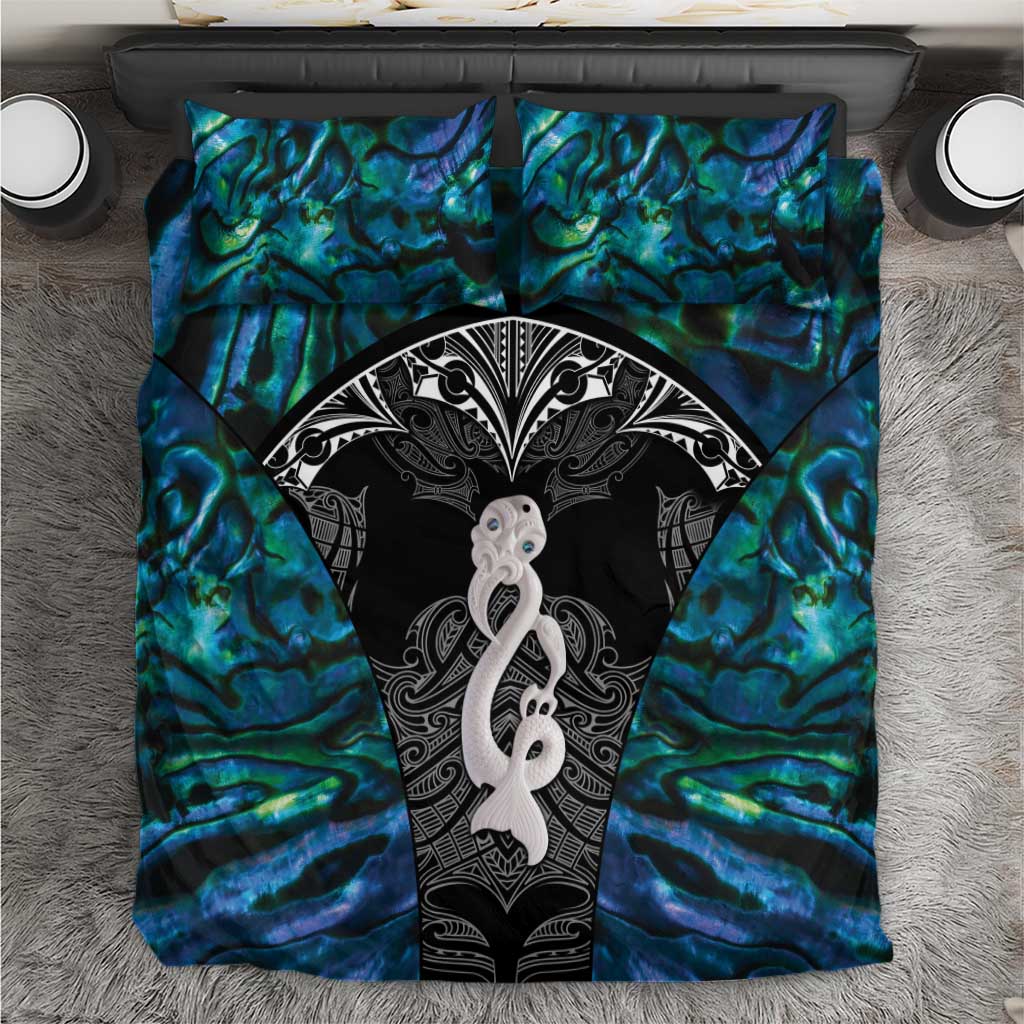 New Zealand Aotearoa Bedding Set Maori Taniwha Paua Shell LT05 - Vibe Hoodie Shop