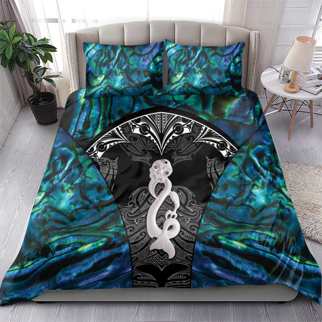 New Zealand Aotearoa Bedding Set Maori Taniwha Paua Shell LT05 - Vibe Hoodie Shop