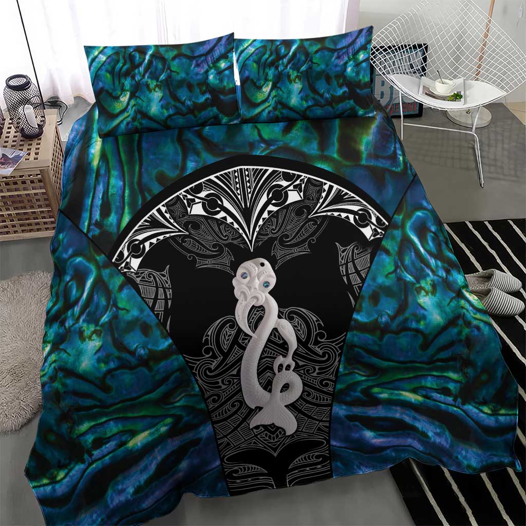 New Zealand Aotearoa Bedding Set Maori Taniwha Paua Shell LT05 - Vibe Hoodie Shop