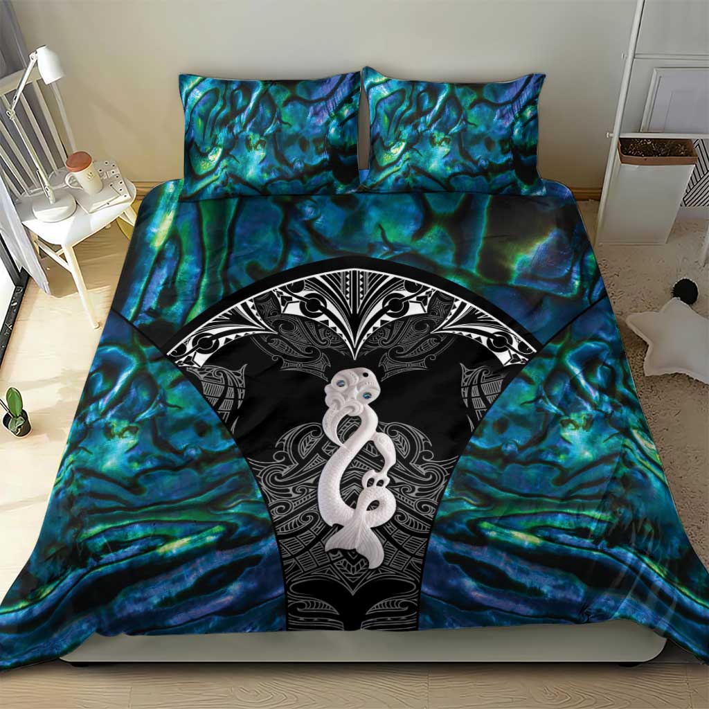 New Zealand Aotearoa Bedding Set Maori Taniwha Paua Shell LT05 - Vibe Hoodie Shop