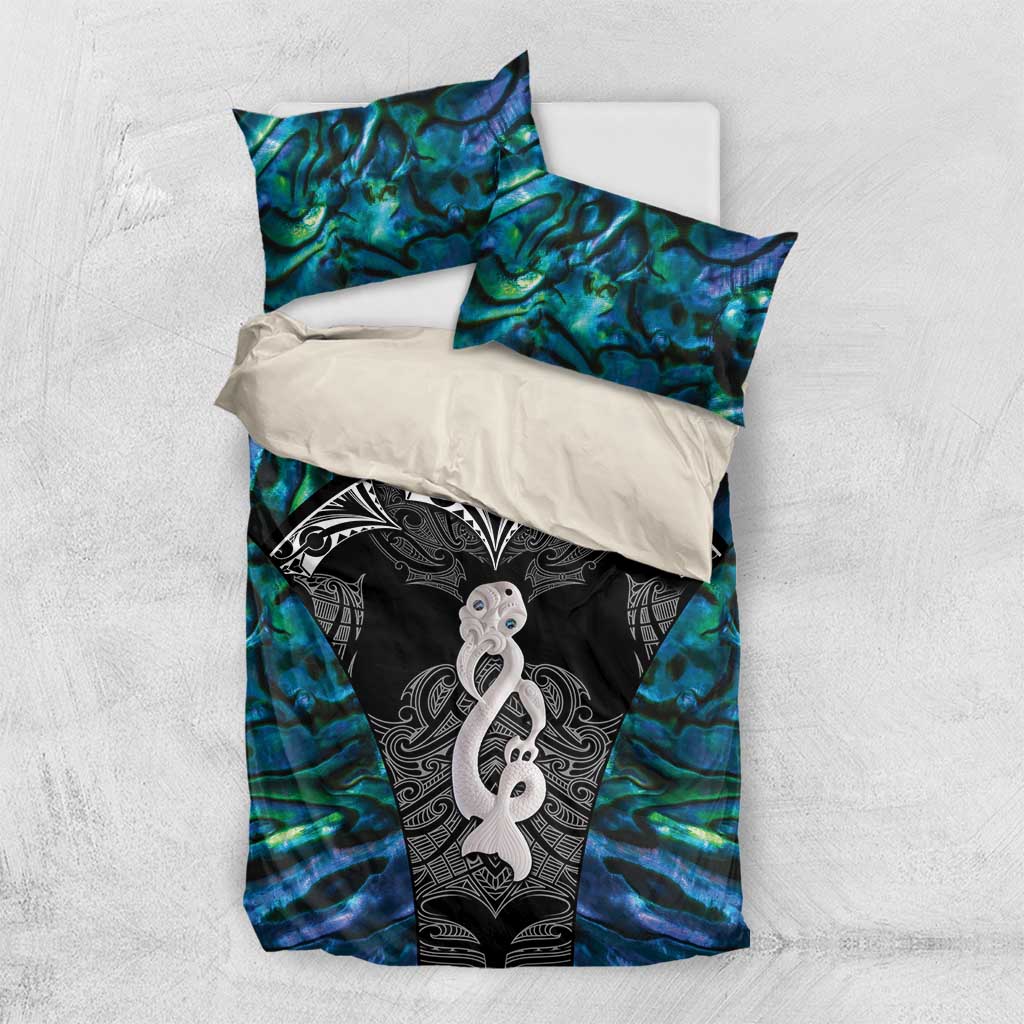 New Zealand Aotearoa Bedding Set Maori Taniwha Paua Shell LT05 - Vibe Hoodie Shop