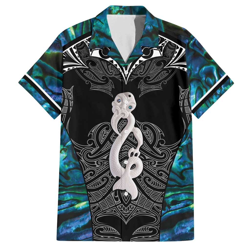 New Zealand Aotearoa Family Matching Long Sleeve Bodycon Dress and Hawaiian Shirt Maori Taniwha Paua Shell