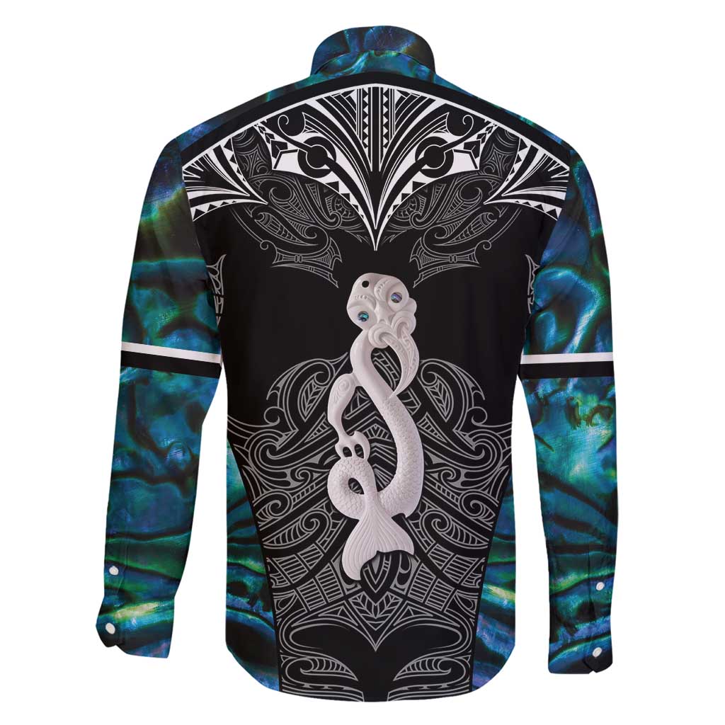 New Zealand Aotearoa Family Matching Long Sleeve Bodycon Dress and Hawaiian Shirt Maori Taniwha Paua Shell