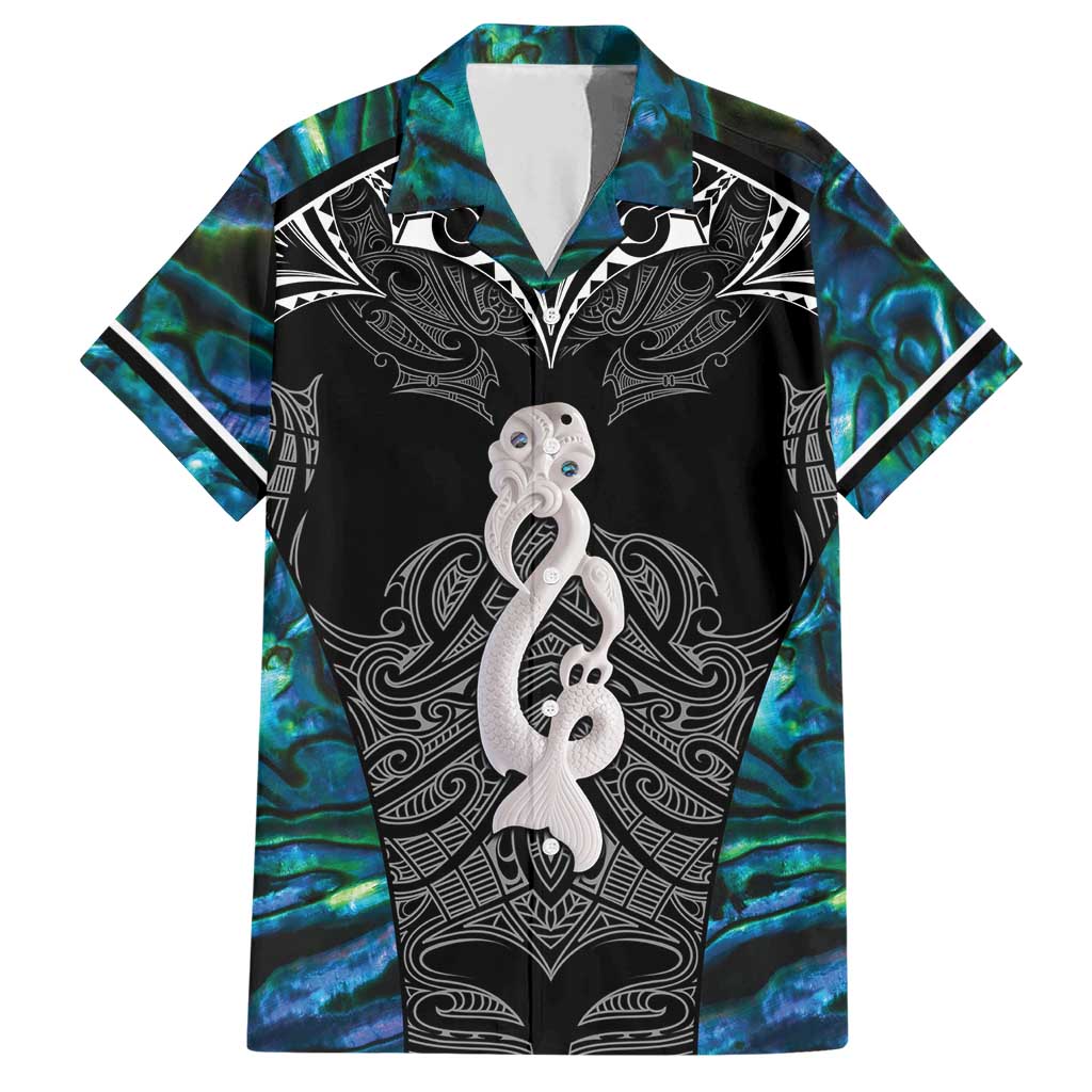 New Zealand Aotearoa Family Matching Short Sleeve Bodycon Dress and Hawaiian Shirt Maori Taniwha Paua Shell