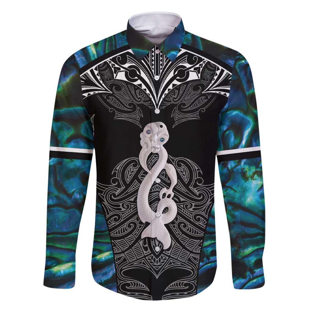 New Zealand Aotearoa Family Matching Short Sleeve Bodycon Dress and Hawaiian Shirt Maori Taniwha Paua Shell