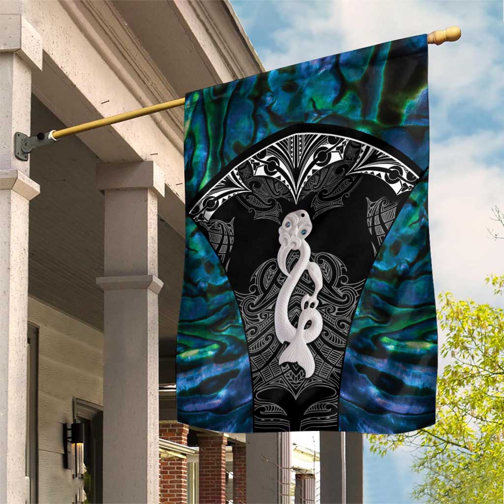 New Zealand Aotearoa Garden Flag Maori Taniwha Paua Shell LT05 - Vibe Hoodie Shop