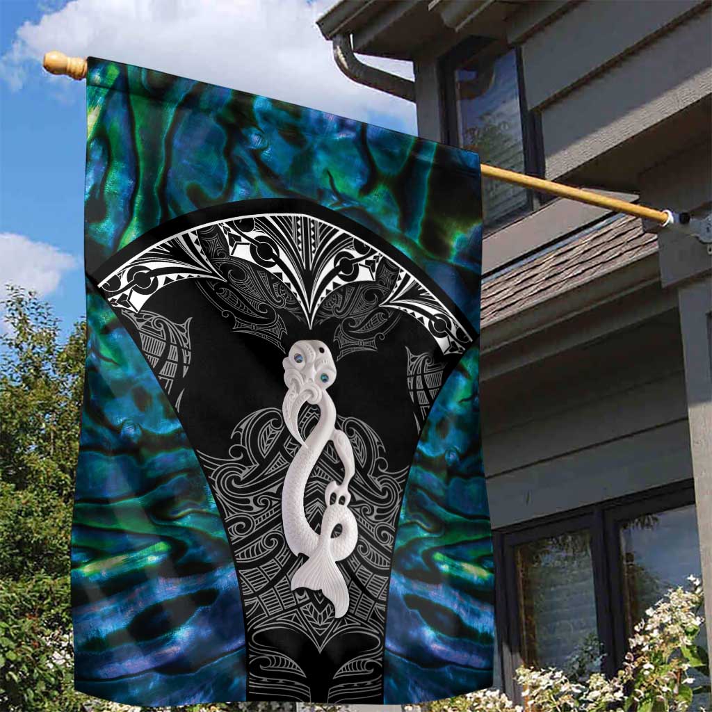 New Zealand Aotearoa Garden Flag Maori Taniwha Paua Shell LT05 - Vibe Hoodie Shop