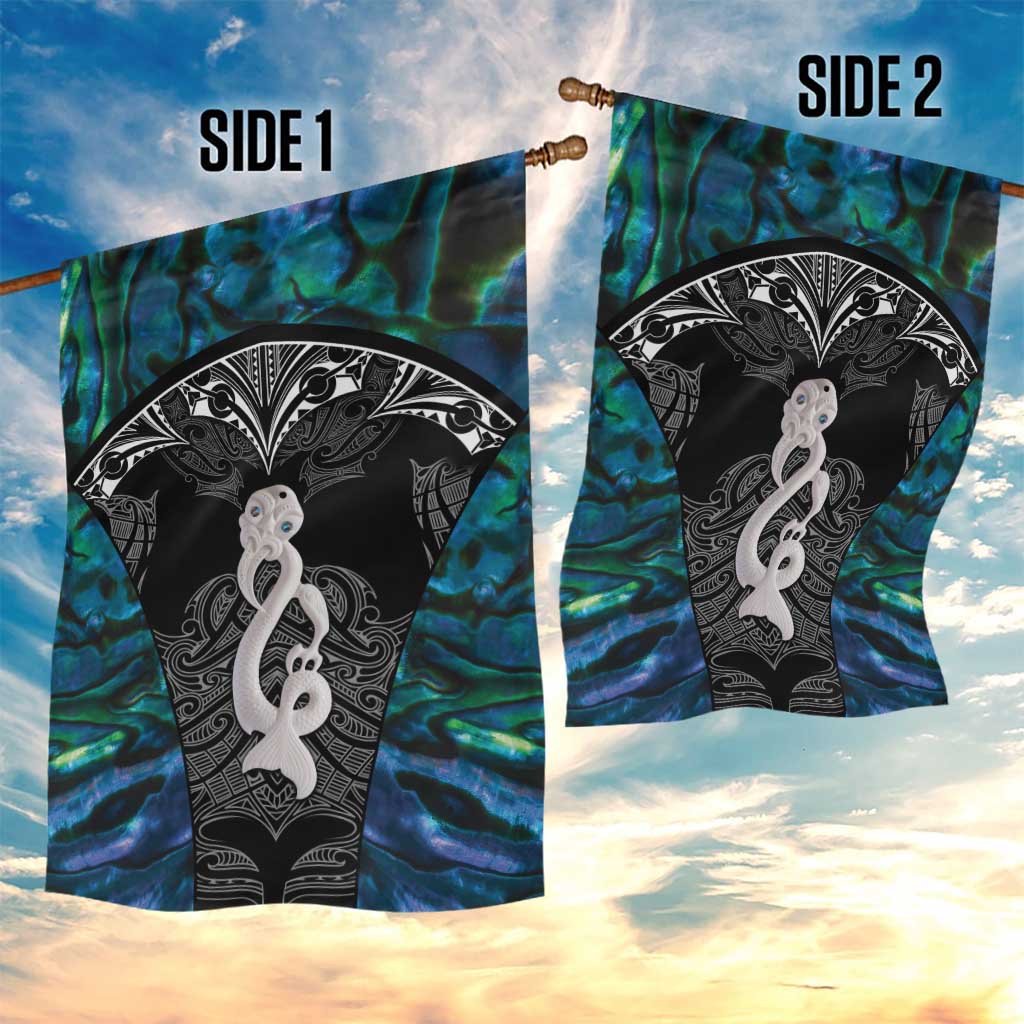 New Zealand Aotearoa Garden Flag Maori Taniwha Paua Shell LT05 - Vibe Hoodie Shop