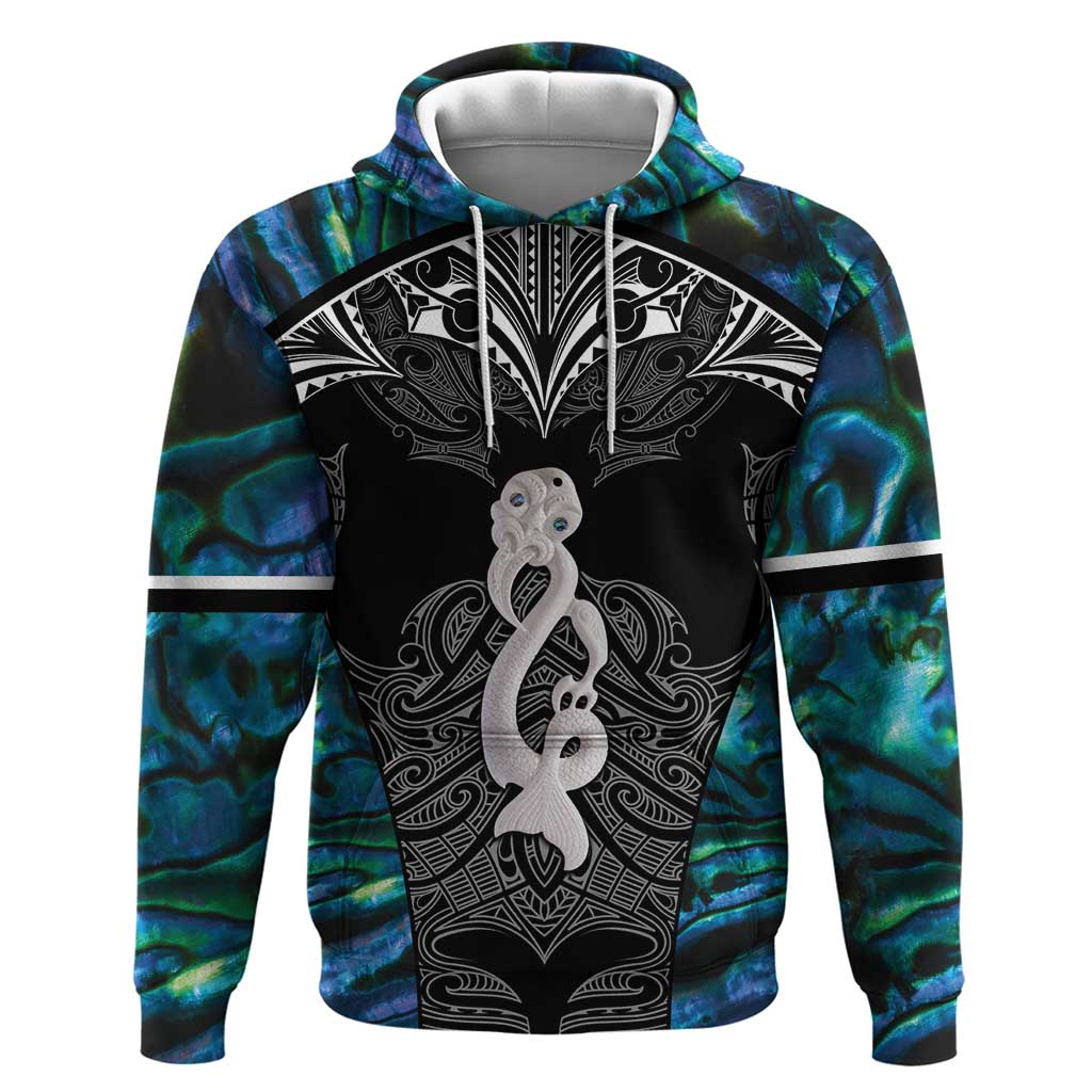 New Zealand Aotearoa Hoodie Maori Taniwha Paua Shell LT05 - Vibe Hoodie Shop