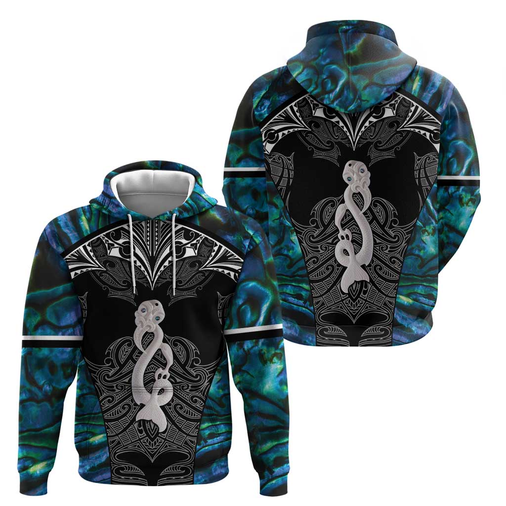 New Zealand Aotearoa Hoodie Maori Taniwha Paua Shell LT05 - Vibe Hoodie Shop
