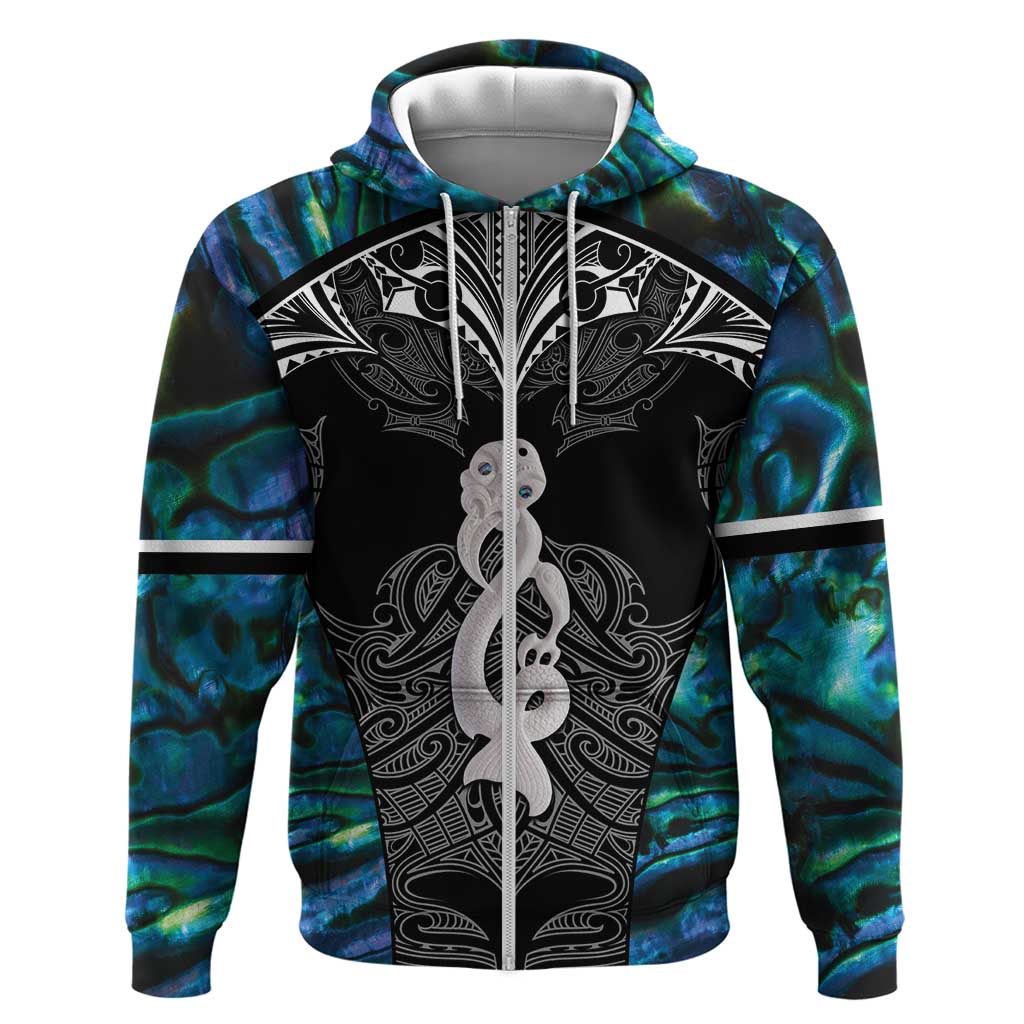 New Zealand Aotearoa Hoodie Maori Taniwha Paua Shell LT05 - Vibe Hoodie Shop