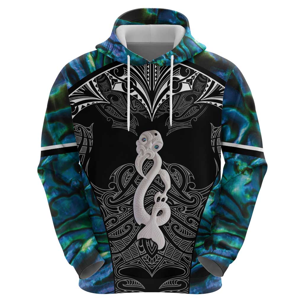 New Zealand Aotearoa Hoodie Maori Taniwha Paua Shell LT05 - Vibe Hoodie Shop