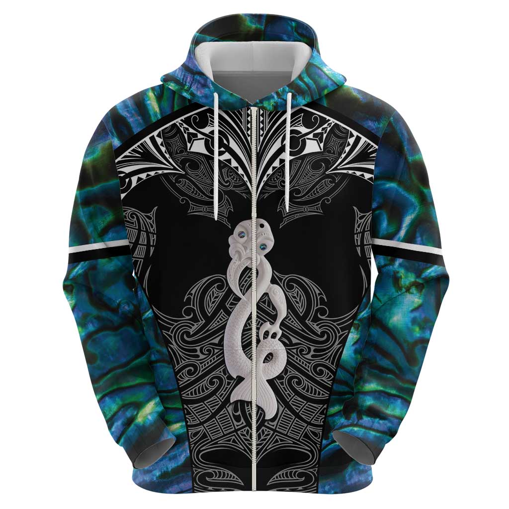 New Zealand Aotearoa Hoodie Maori Taniwha Paua Shell LT05 - Vibe Hoodie Shop