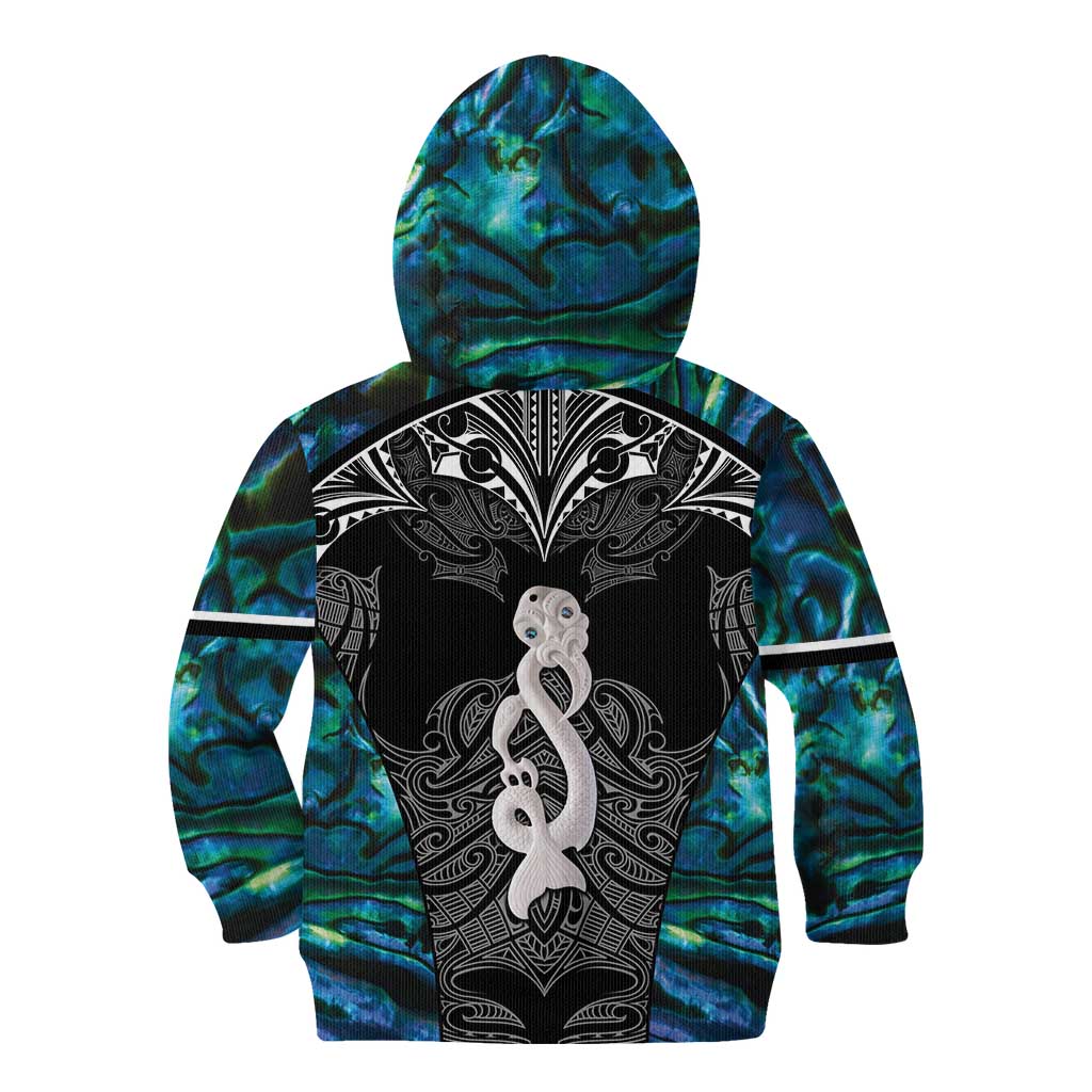 New Zealand Aotearoa Kid Hoodie Maori Taniwha Paua Shell LT05 - Vibe Hoodie Shop