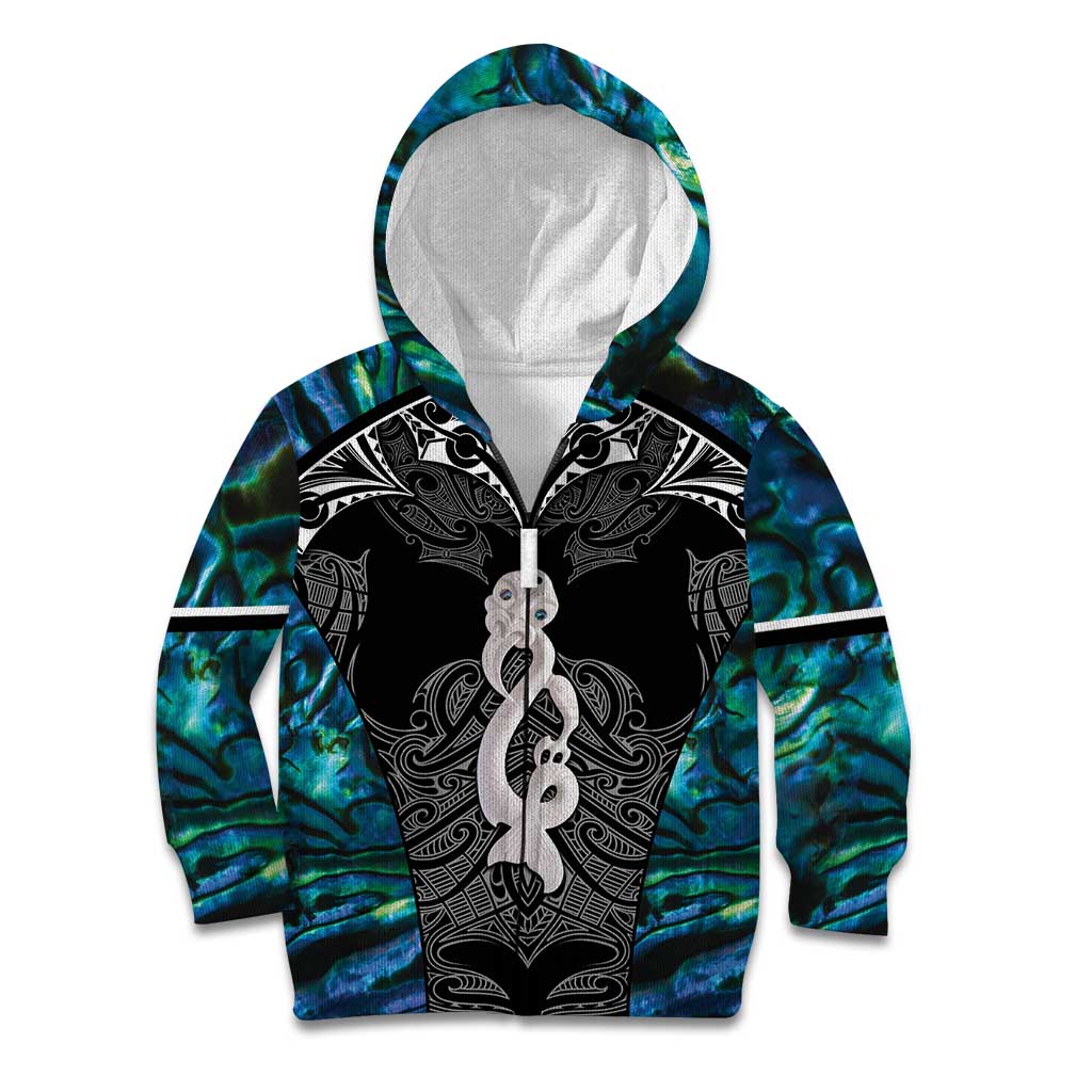 New Zealand Aotearoa Kid Hoodie Maori Taniwha Paua Shell LT05 - Vibe Hoodie Shop