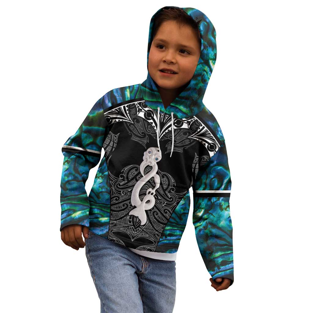 New Zealand Aotearoa Kid Hoodie Maori Taniwha Paua Shell LT05 - Vibe Hoodie Shop