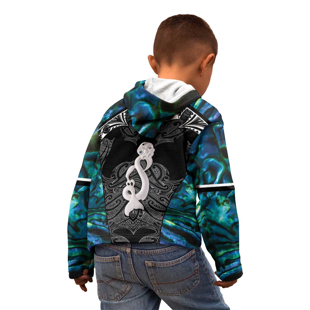 New Zealand Aotearoa Kid Hoodie Maori Taniwha Paua Shell LT05 - Vibe Hoodie Shop