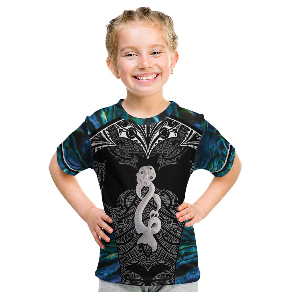 New Zealand Aotearoa Kid T Shirt Maori Taniwha Paua Shell LT05 - Vibe Hoodie Shop