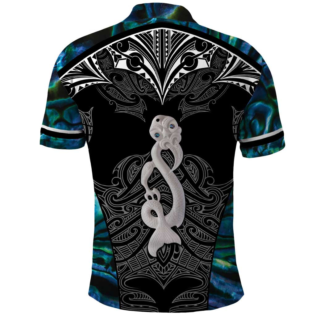 New Zealand Aotearoa Polo Shirt Maori Taniwha Paua Shell LT05 - Vibe Hoodie Shop