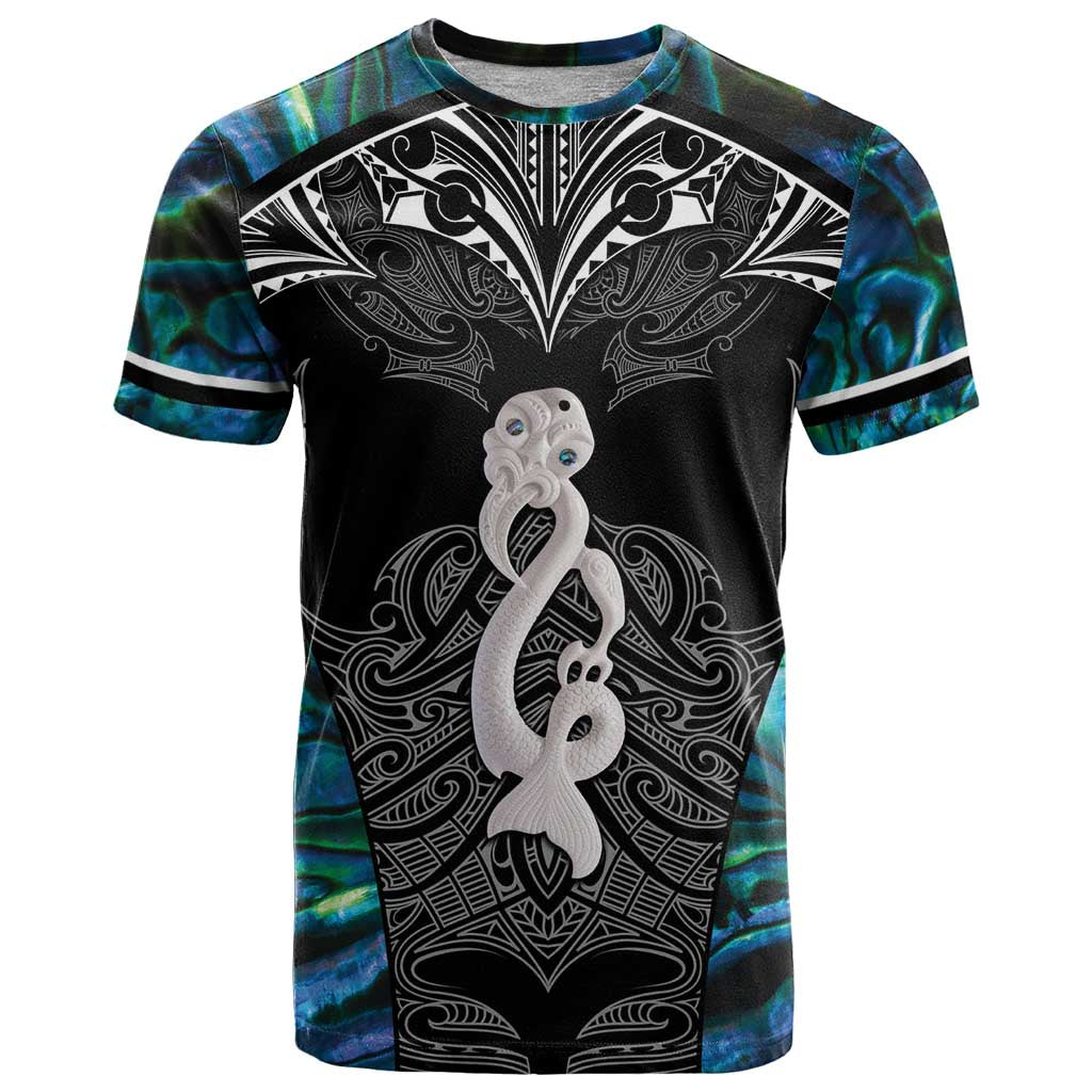 New Zealand Aotearoa T Shirt Maori Taniwha Paua Shell LT05 - Vibe Hoodie Shop