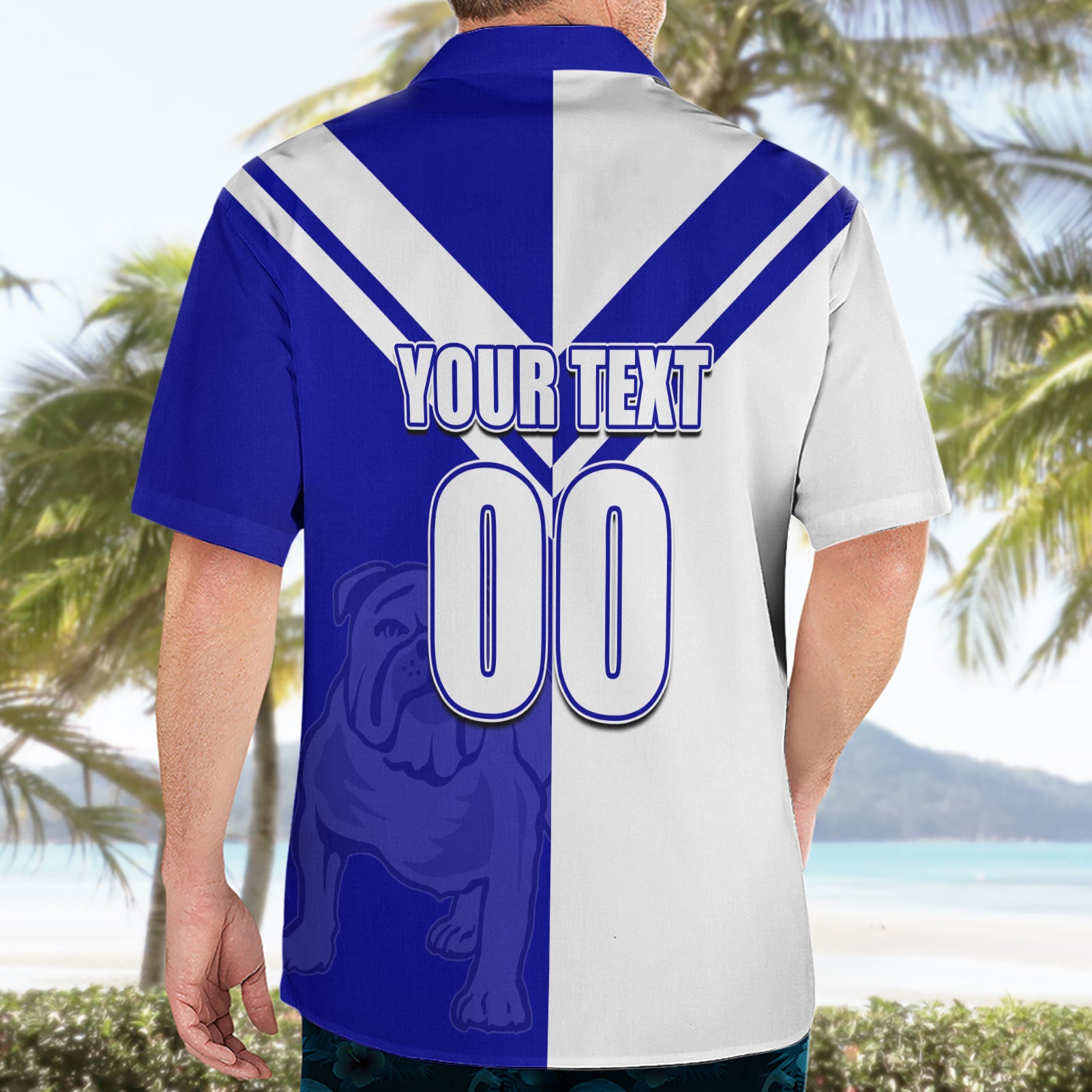 (Custom Text And Number) NRL Bulldogs Hawaiian Shirt Mix Jersey - Vibe Hoodie Shop