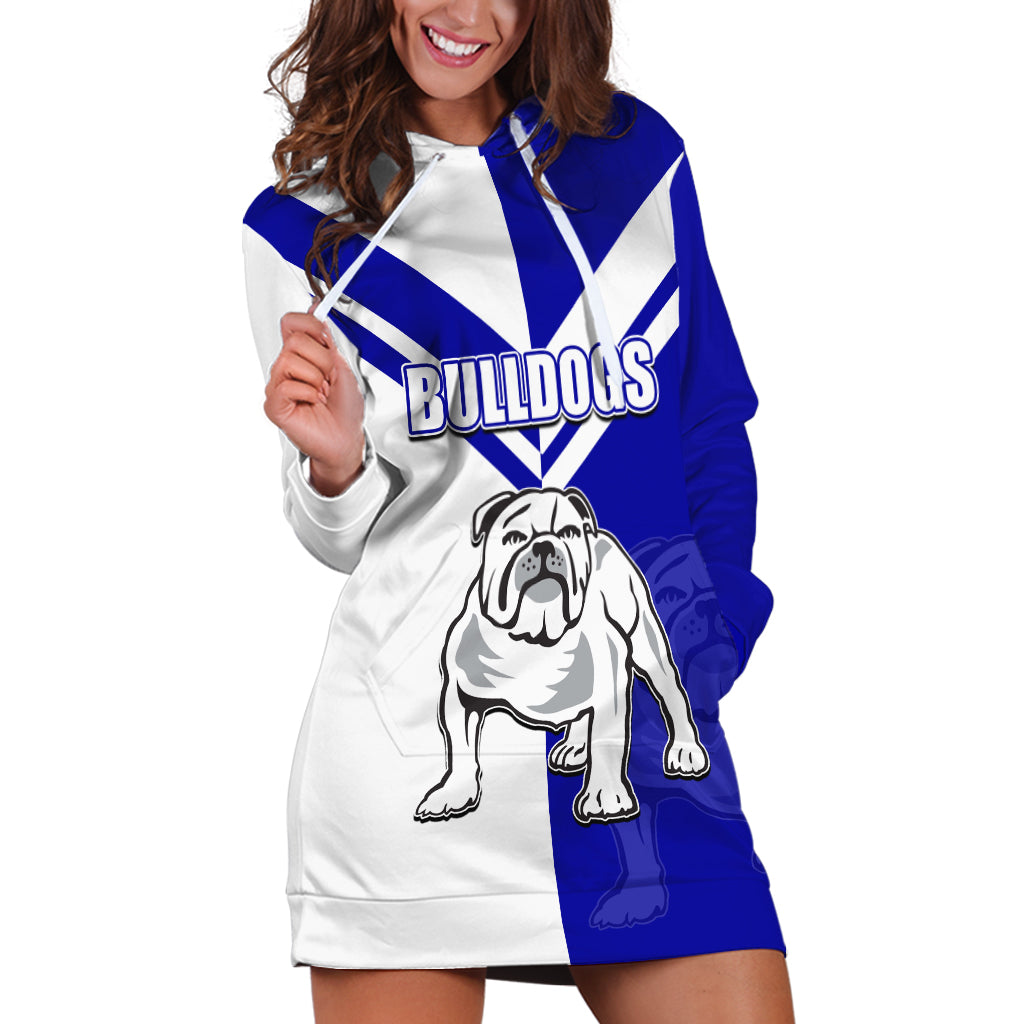 (Custom Text And Number) NRL Bulldogs Hoodie Dress Mix Jersey - Vibe Hoodie Shop