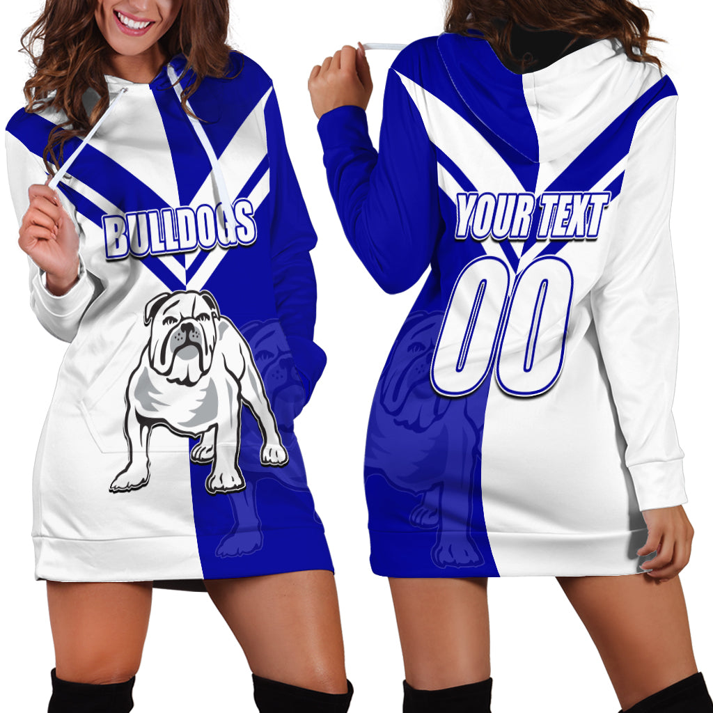 (Custom Text And Number) NRL Bulldogs Hoodie Dress Mix Jersey - Vibe Hoodie Shop