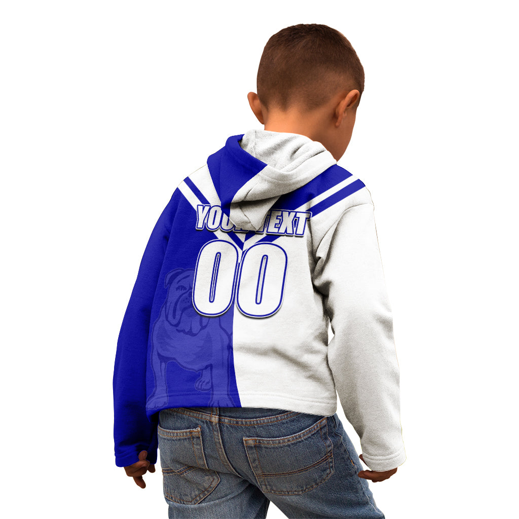 (Custom Text And Number) NRL Bulldogs Kid Hoodie Mix Jersey - Vibe Hoodie Shop