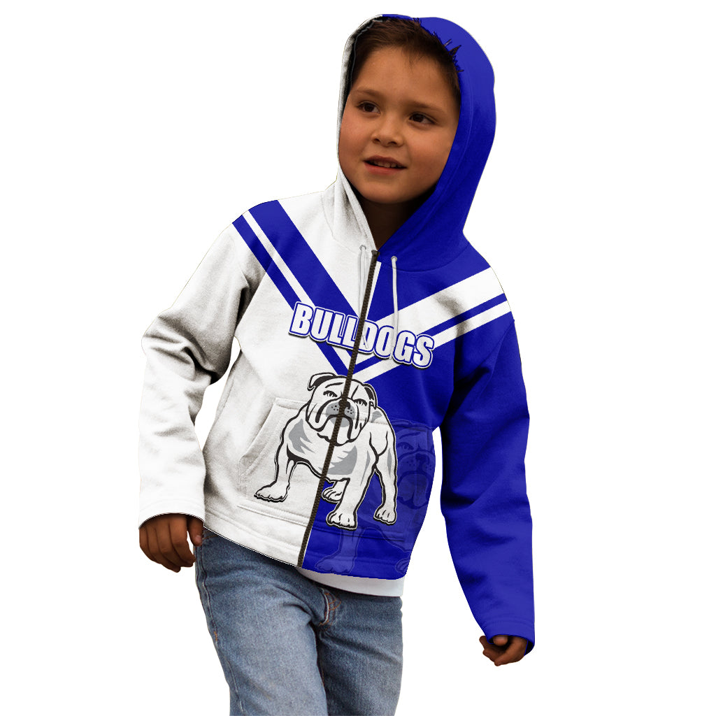 (Custom Text And Number) NRL Bulldogs Kid Hoodie Mix Jersey - Vibe Hoodie Shop