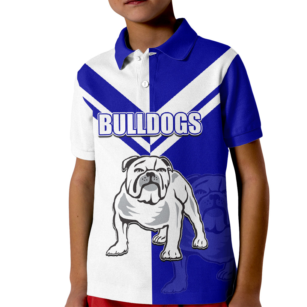 (Custom Text And Number) NRL Bulldogs Kid Polo Shirt Mix Jersey - Vibe Hoodie Shop