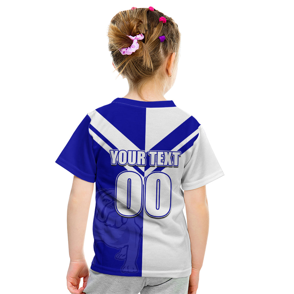 (Custom Text And Number) NRL Bulldogs Kid T Shirt Mix Jersey - Vibe Hoodie Shop