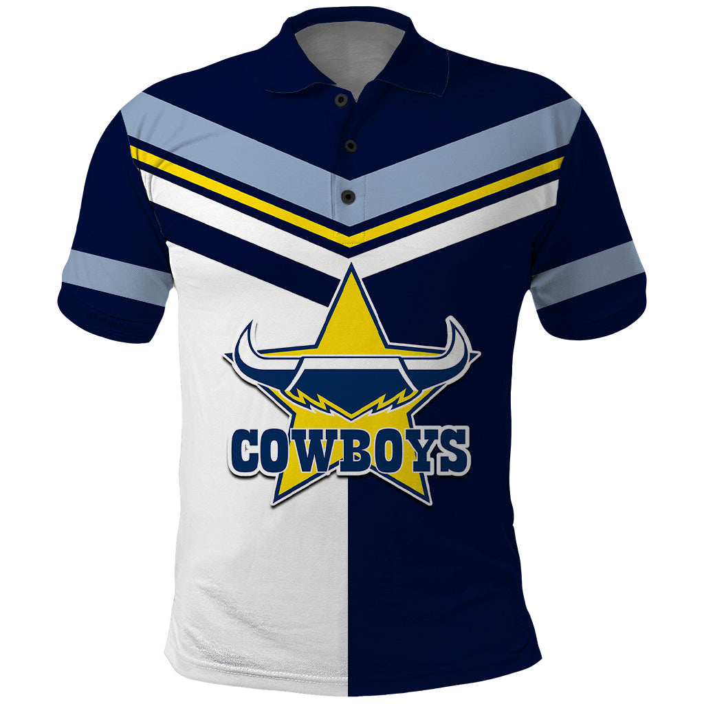 (Custom Text And Number) NRL Cowboys Polo Shirt Mix Jersey - Vibe Hoodie Shop