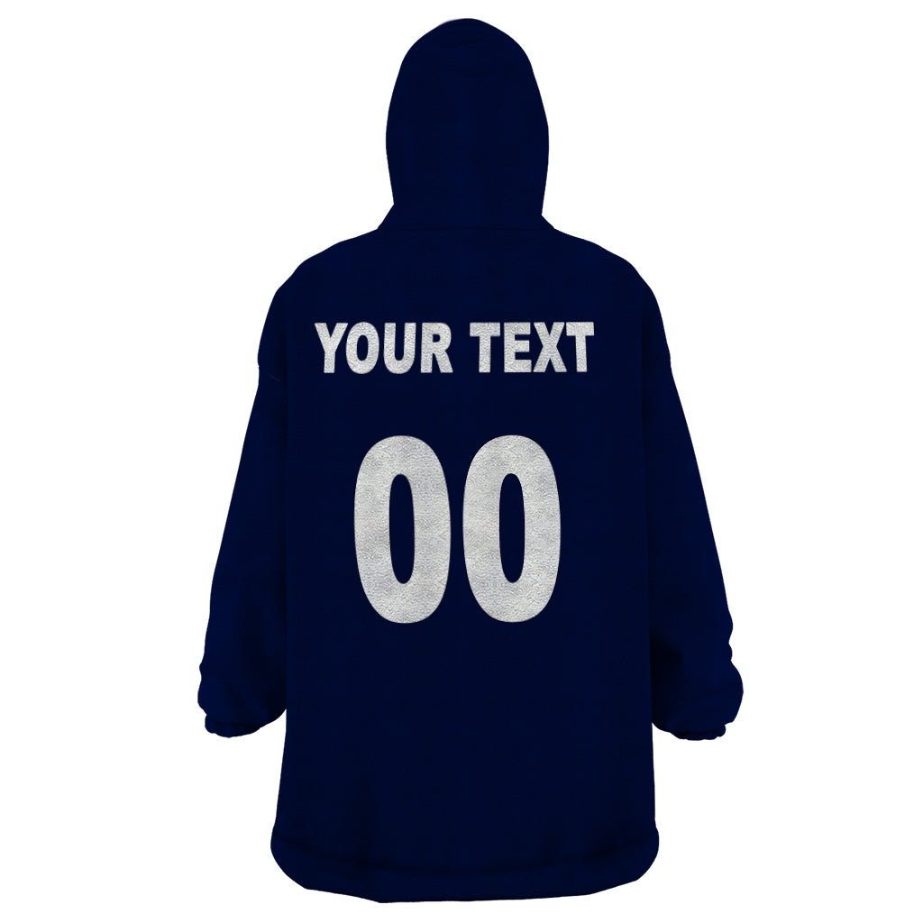 (Custom Text And Number) NRL Cowboys Wearable Blanket Hoodie Mix Jersey - Vibe Hoodie Shop