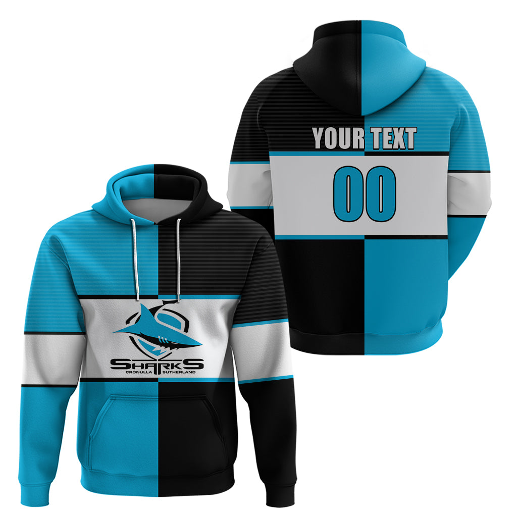 (Custom Text And Number) NRL Sharks Hoodie Mix Jersey LT6 - Vibe Hoodie Shop