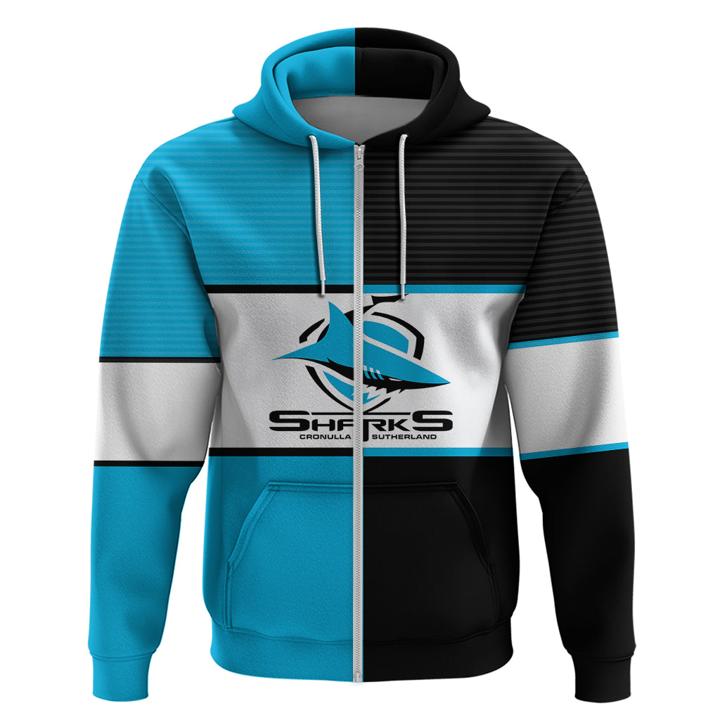 (Custom Text And Number) NRL Sharks Hoodie Mix Jersey LT6 - Vibe Hoodie Shop