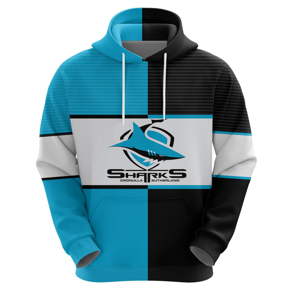 (Custom Text And Number) NRL Sharks Hoodie Mix Jersey LT6 - Vibe Hoodie Shop