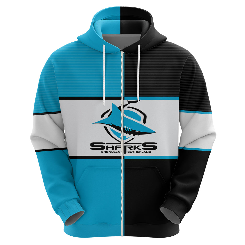 (Custom Text And Number) NRL Sharks Hoodie Mix Jersey LT6 - Vibe Hoodie Shop