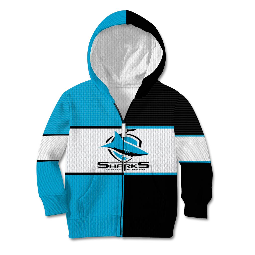 (Custom Text And Number) NRL Sharks Kid Hoodie Mix Jersey - Vibe Hoodie Shop