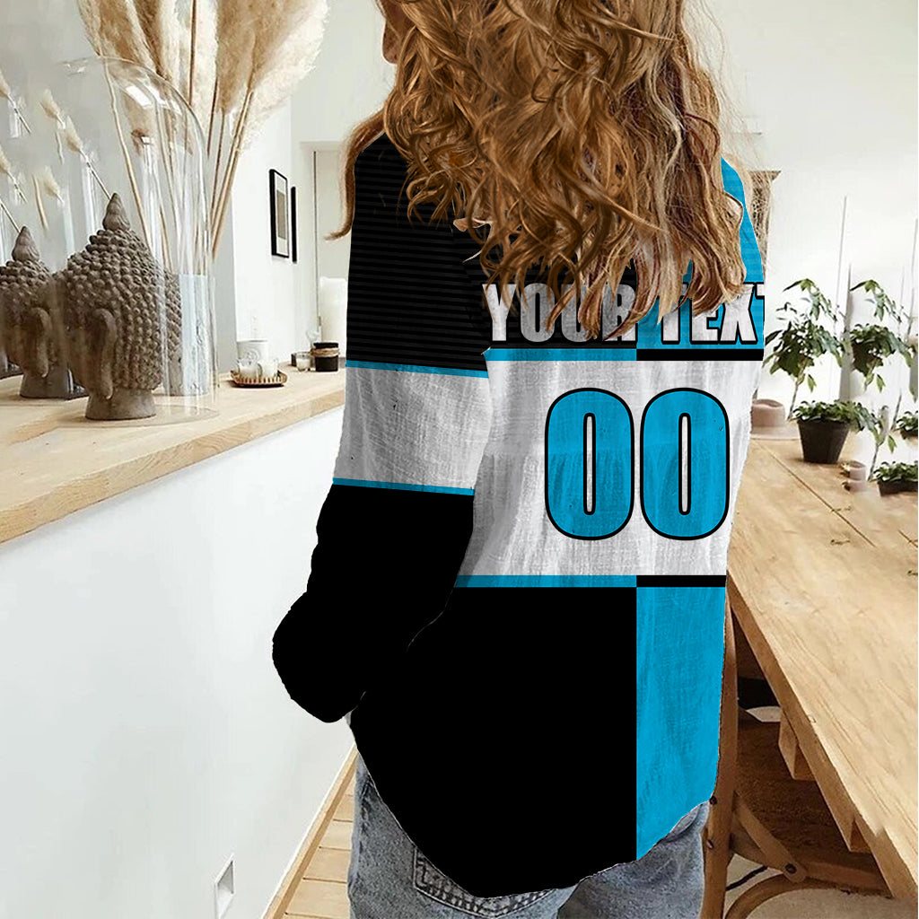 (Custom Text And Number) NRL Sharks Women Casual Shirt Mix Jersey - Vibe Hoodie Shop