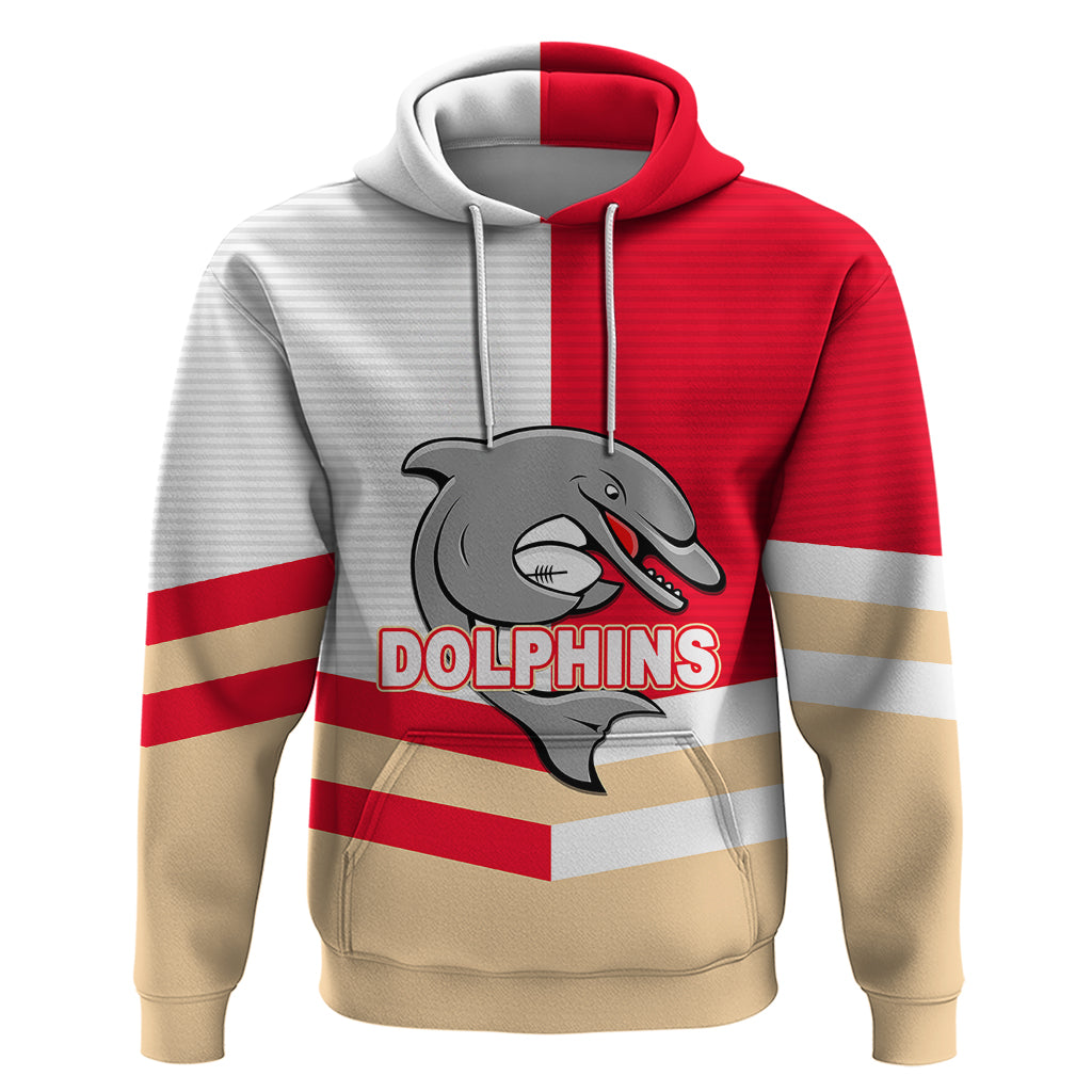 (Custom Text And Number) NRL Dolphins Hoodie Mix Jersey LT6 - Vibe Hoodie Shop