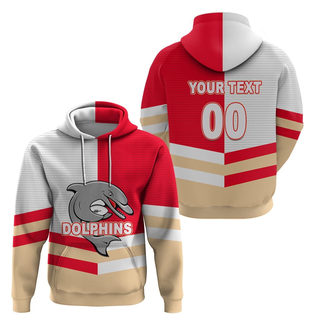 (Custom Text And Number) NRL Dolphins Hoodie Mix Jersey LT6 - Vibe Hoodie Shop