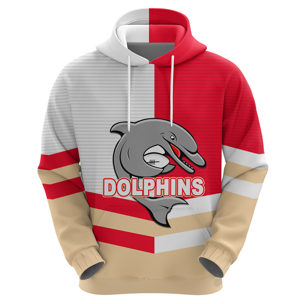 (Custom Text And Number) NRL Dolphins Hoodie Mix Jersey LT6 - Vibe Hoodie Shop