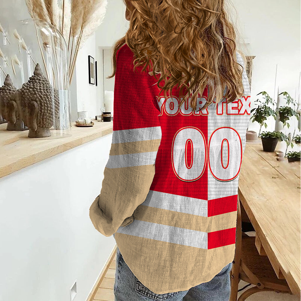 (Custom Text And Number) NRL Dolphins Women Casual Shirt Mix Jersey - Vibe Hoodie Shop