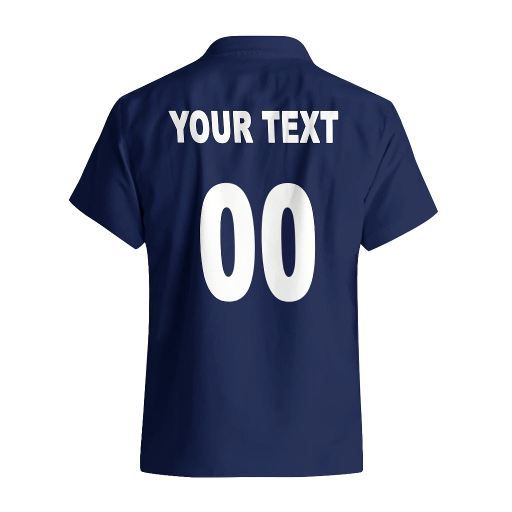 (Custom Text And Number) NRL Cowboys Hawaiian Shirt New Jersey 2023 Blue - Vibe Hoodie Shop