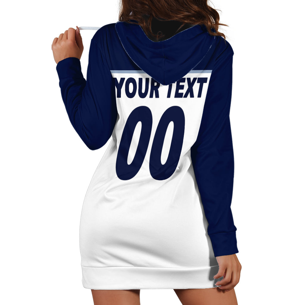 (Custom Text And Number) NRL Cowboys Hoodie Dress New Jersey 2023 White - Vibe Hoodie Shop