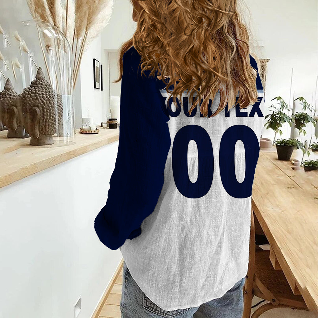 (Custom Text And Number) NRL Cowboys Women Casual Shirt New Jersey 2023 White - Vibe Hoodie Shop