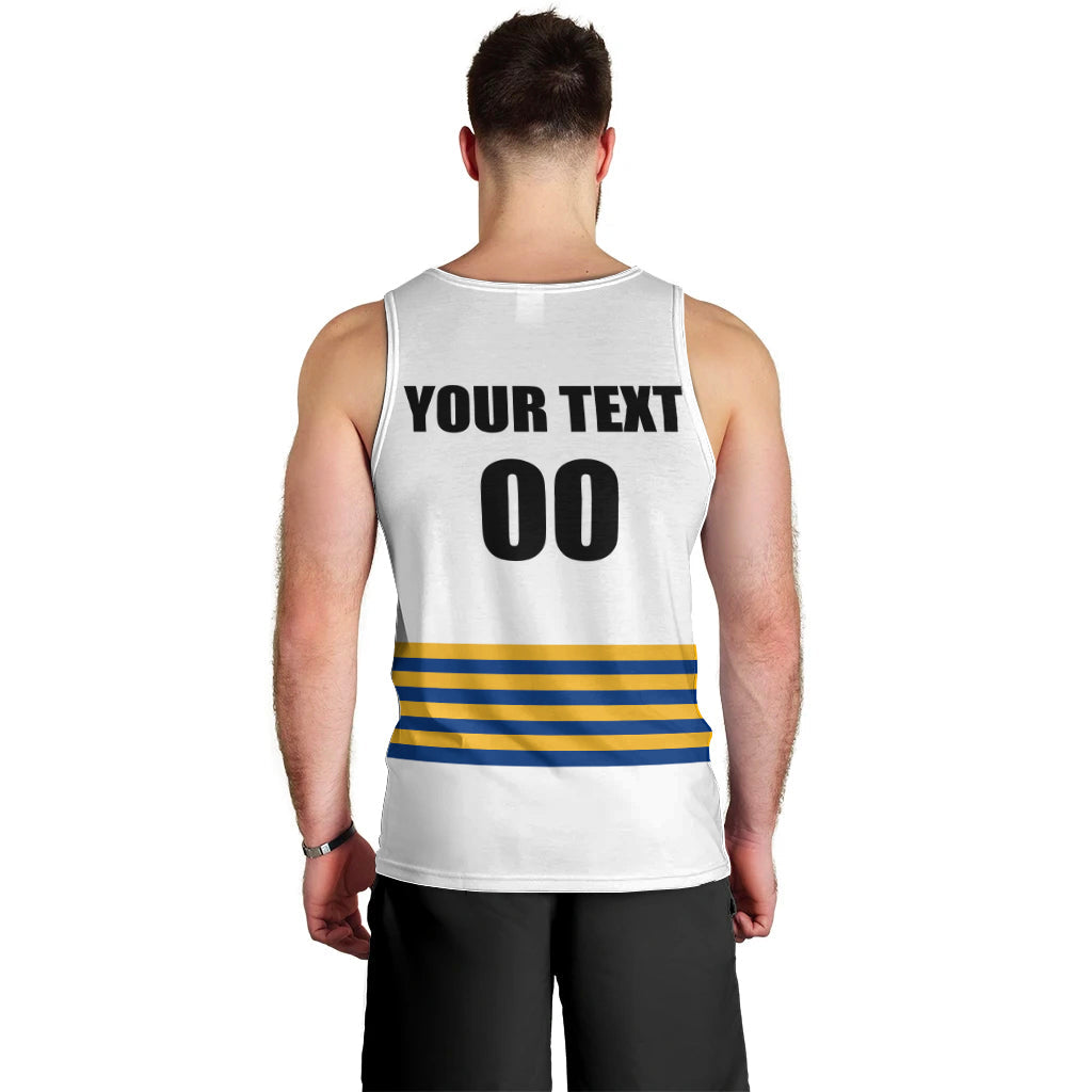 (Custom Personalised And Number) EELS NRL Men Tank Top 2023 Simple White Style - Vibe Hoodie Shop