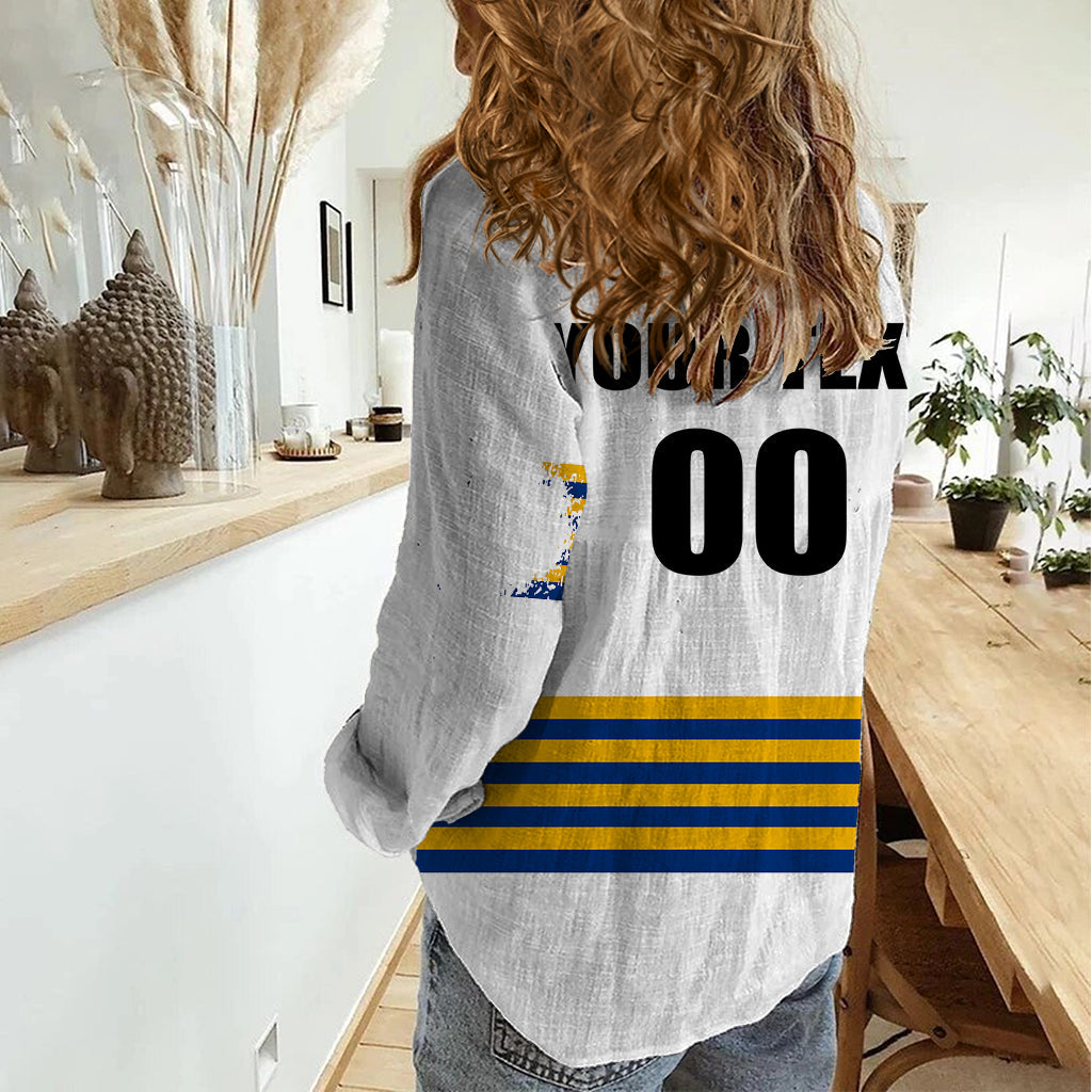 (Custom Personalised And Number) EELS NRL Women Casual Shirt 2023 Simple White Style - Vibe Hoodie Shop