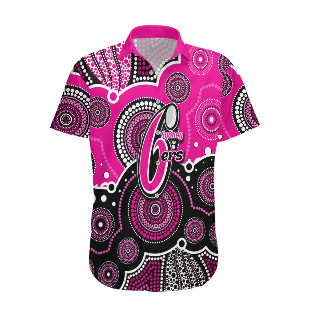 (Custom Text And Number) Sixers BBL Hawaiian Shirt Aboriginal Patterns Pink Version - Vibe Hoodie Shop