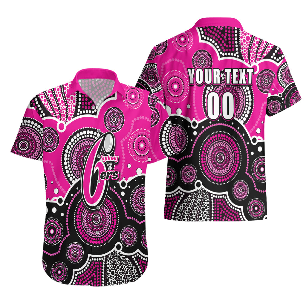 (Custom Text And Number) Sixers BBL Hawaiian Shirt Aboriginal Patterns Pink Version - Vibe Hoodie Shop